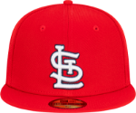 Picture of Men's St. Louis Cardinals New Era Red Word Series Sidepatch 59FIFTY Fitted Hat