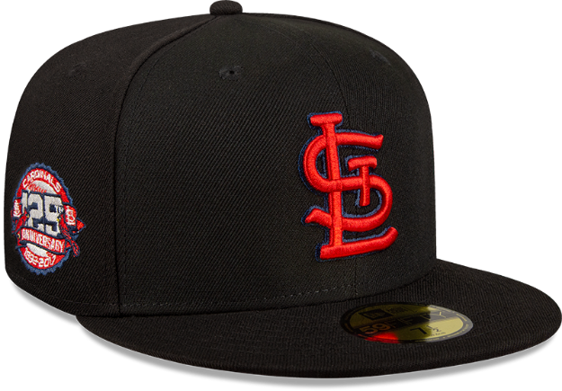 Picture of Men's St. Louis Cardinals New Era Black/Red Metallic Pop 59FIFTY Fitted Hat