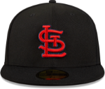 Picture of Men's St. Louis Cardinals New Era Black/Red Metallic Pop 59FIFTY Fitted Hat