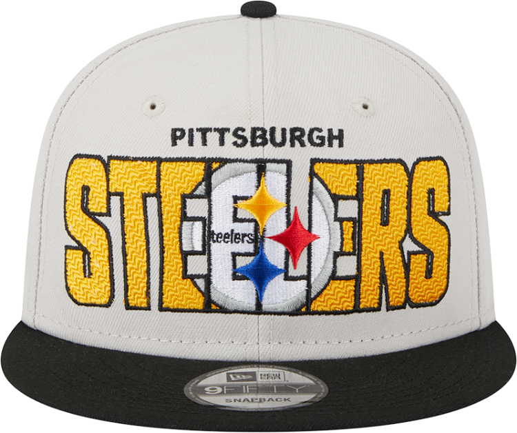 Men's Pittsburgh Steelers New Era Stone/Black 2023 NFL Draft 9FIFTY Snapback Adjustable Hat back view