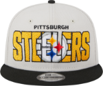 Picture of Men's Pittsburgh Steelers New Era Stone/Black 2023 NFL Draft 9FIFTY Snapback Adjustable Hat