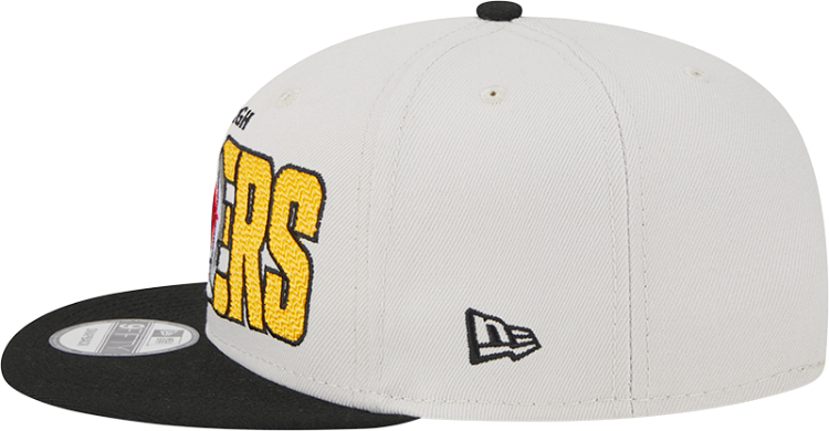 Men's Pittsburgh Steelers New Era Stone/Black 2023 NFL Draft 9FIFTY Snapback Adjustable Hat detail view