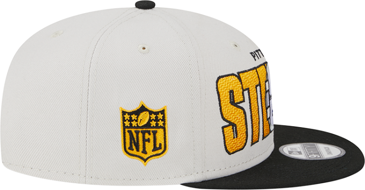 Men's Pittsburgh Steelers New Era Stone/Black 2023 NFL Draft 9FIFTY Snapback Adjustable Hat image 5
