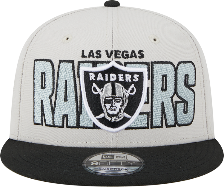 Men's Las Vegas Raiders New Era Stone/Black 2023 NFL Draft 9FIFTY Snapback Adjustable Hat back view