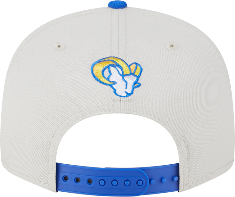Men's Los Angeles Rams New Era Stone/Royal 2023 NFL Draft 9FIFTY Snapback Adjustable Hat detail view