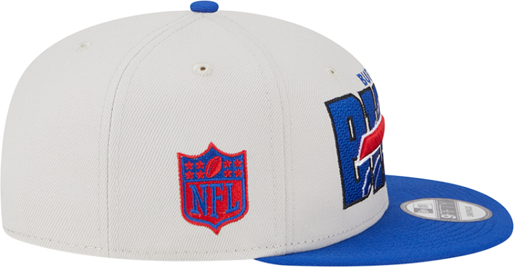 Men's Buffalo Bills New Era Stone/Royal 2023 NFL Draft 9FIFTY Snapback Adjustable Hat side view