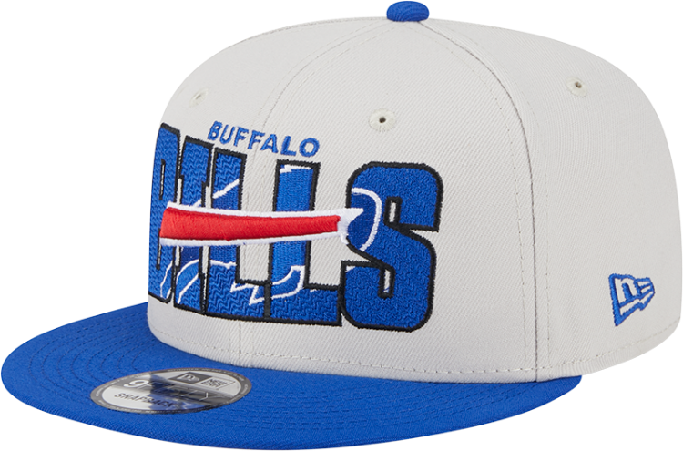 Men's Buffalo Bills New Era Stone/Royal 2023 NFL Draft 9FIFTY Snapback Adjustable Hat back view