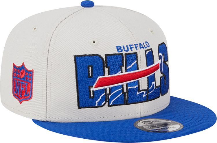 Men's Buffalo Bills New Era Stone/Royal 2023 NFL Draft 9FIFTY Snapback Adjustable Hat detail view