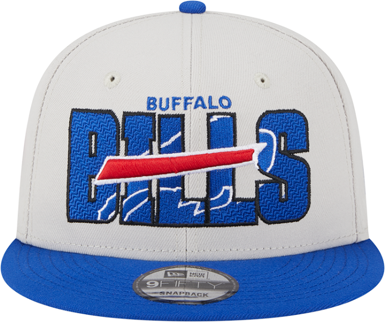 Men's Buffalo Bills New Era Stone/Royal 2023 NFL Draft 9FIFTY Snapback Adjustable Hat front view