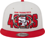 Picture of Men's San Francisco 49ers New Era Stone/Scarlet 2023 NFL Draft 9FIFTY Snapback Adjustable Hat