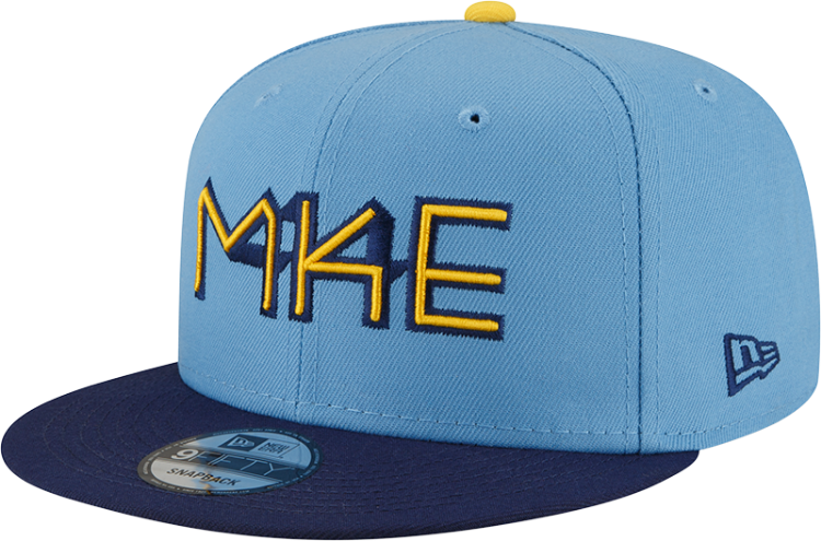 Men's Milwaukee Brewers New Era 2023 City Connect 9FIFTY Snapback Hat front view