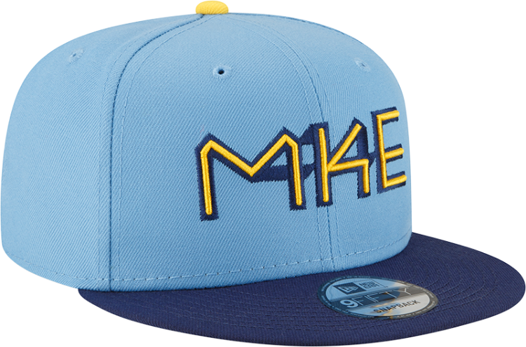 Men's Milwaukee Brewers New Era 2023 City Connect 9FIFTY Snapback Hat side view