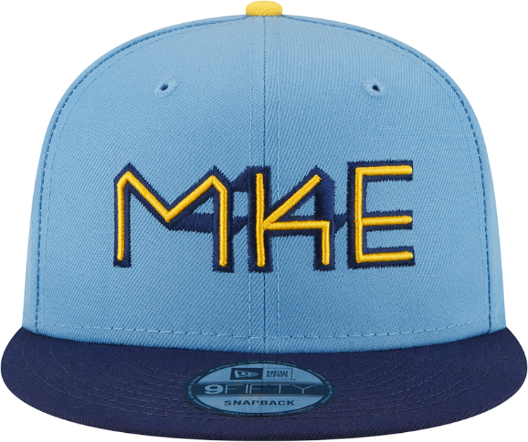 Men's Milwaukee Brewers New Era 2023 City Connect 9FIFTY Snapback Hat back view