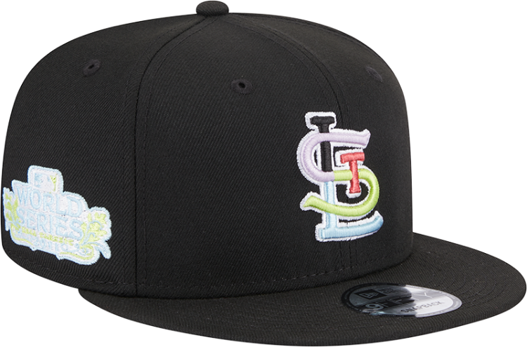 New Era Men's St. Louis Cardinals Colorpack Black 9FIFTY Snapback Hat front view