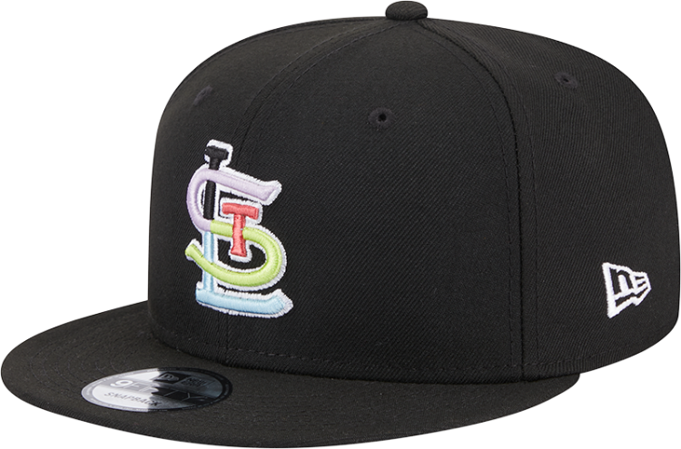 New Era Men's St. Louis Cardinals Colorpack Black 9FIFTY Snapback Hat side view