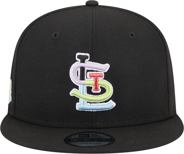 New Era Men's St. Louis Cardinals Colorpack Black 9FIFTY Snapback Hat back view