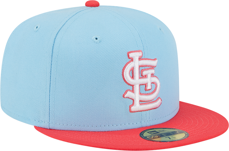 Men's St. Louis Cardinals New Era Light Blue/Red Spring Basic Two-Tone 59FIFTY Fitted Hat side view