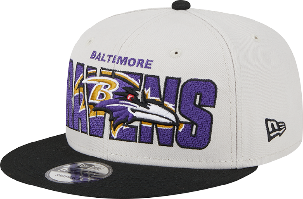 Picture of Men's Baltimore Ravens New Era Stone/Black 2023 NFL Draft 9FIFTY Snapback Adjustable Hat