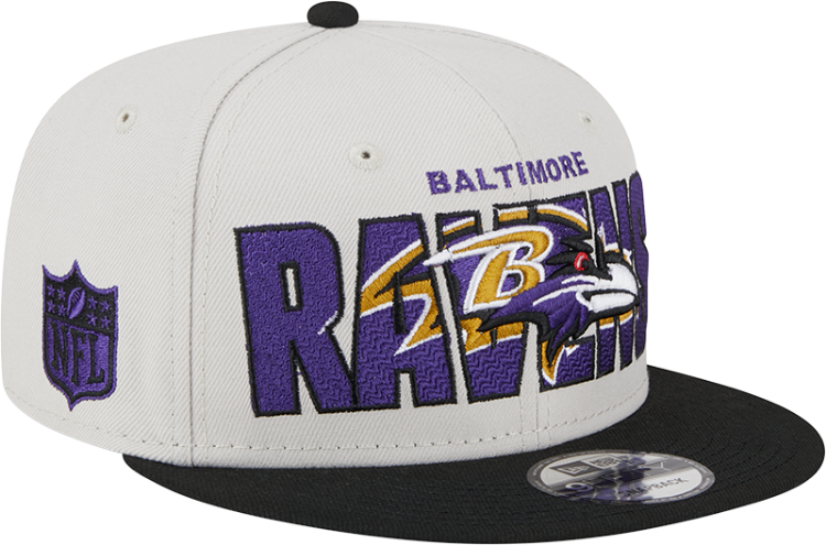 Picture of Men's Baltimore Ravens New Era Stone/Black 2023 NFL Draft 9FIFTY Snapback Adjustable Hat