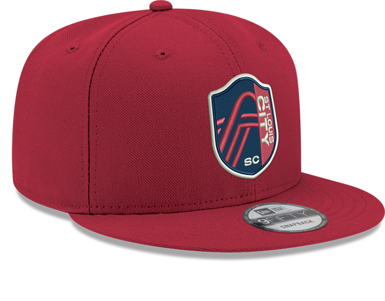 New Era St. Louis City SC Soccer 9Fifty Lava Red Snapback Hat front view