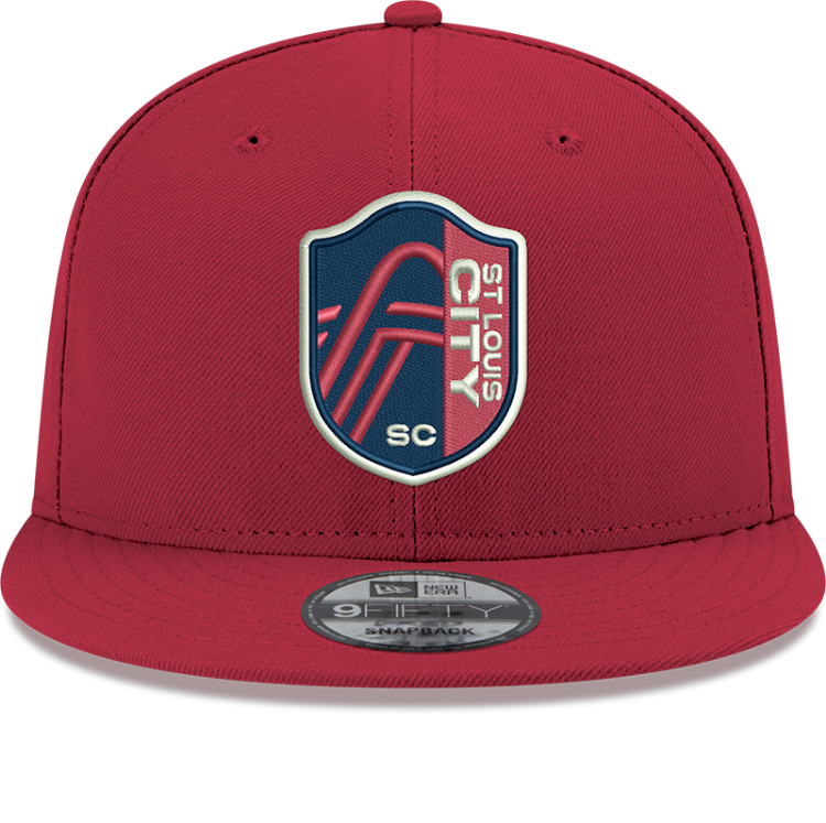 New Era St. Louis City SC Soccer 9Fifty Lava Red Snapback Hat back view