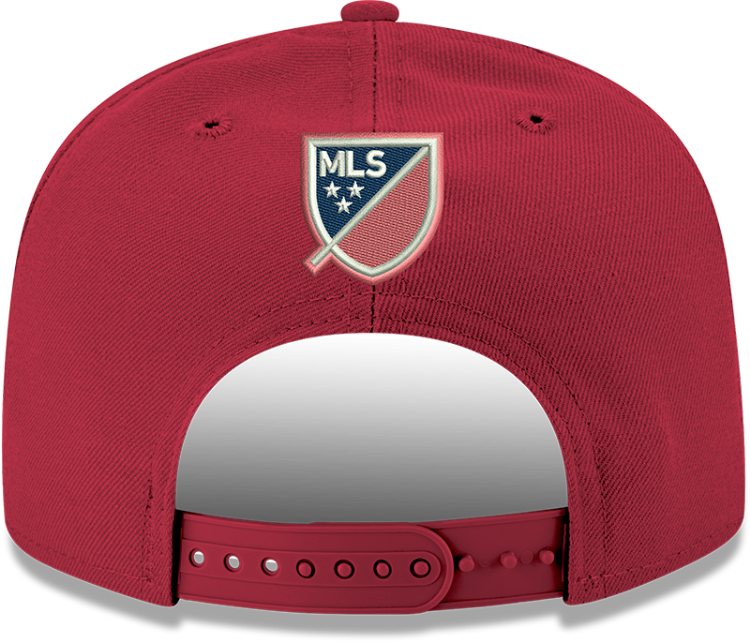 New Era St. Louis City SC Soccer 9Fifty Lava Red Snapback Hat detail view