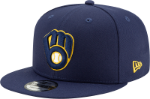 Picture of Milwaukee Brewers New Era team Color 9Fifty Snapback Hat - Navy