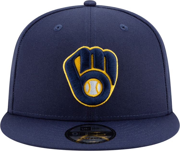Picture of Milwaukee Brewers New Era team Color 9Fifty Snapback Hat - Navy