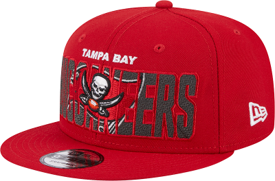 Men's Tampa Bay Buccaneers New Era Red 2023 NFL Draft 9FIFTY Snapback Adjustable Hat side view