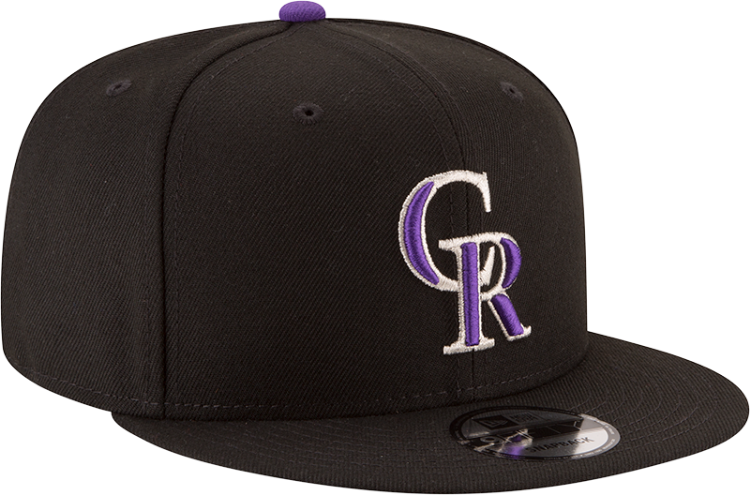 Colorado Rockies NewEra Team Color 950 Snapback Hat - Black front view