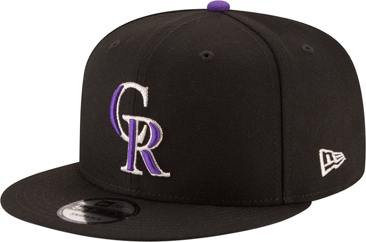 Colorado Rockies NewEra Team Color 950 Snapback Hat - Black side view