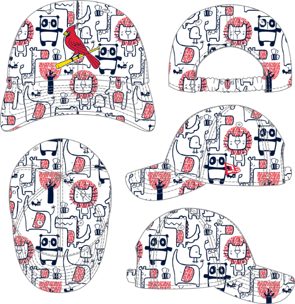 Picture of St. Louis Cardinals Alternate New Era Toddler Zoo Pattern 9FORTY Flex Hat - White