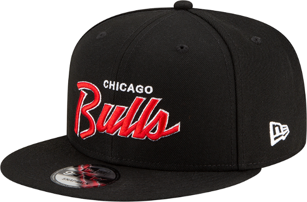 Picture of New Era Chicago Bulls Black Script 9Fifty Men's Snapback Hat