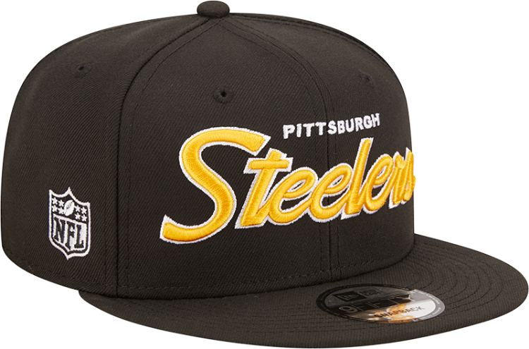 Picture of Men's Pittsburgh Steelers New Era Black Script 9FIFTY Snapback Hat