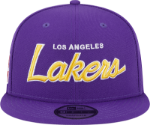 Picture of Men's Los Angeles Lakers New Era Purple Script Up 9FIFTY Snapback Hat