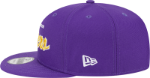 Picture of Men's Los Angeles Lakers New Era Purple Script Up 9FIFTY Snapback Hat