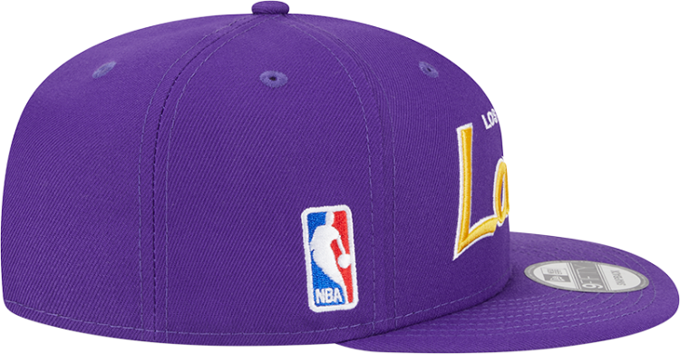 Men's Los Angeles Lakers New Era Purple Script Up 9FIFTY Snapback Hat image 5