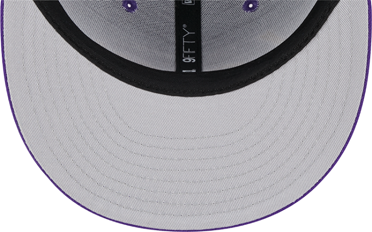 Men's Los Angeles Lakers New Era Purple Script Up 9FIFTY Snapback Hat image 7