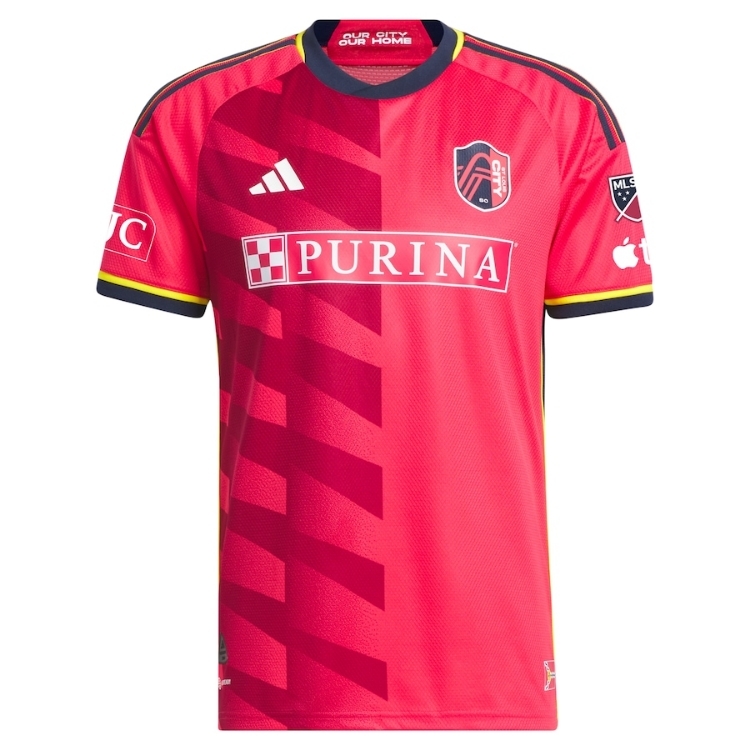 Men's St. Louis City SC adidas Red 2023 CITY Kit Authentic Jersey front view