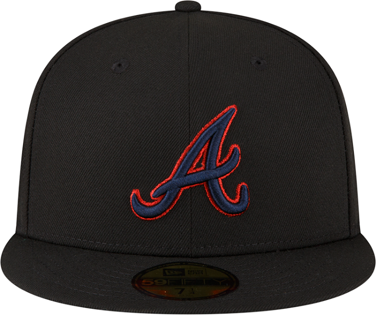 Atlanta Braves Metallic Logo New Era 5950 Fitted Hat back view