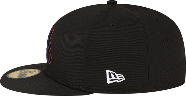 Atlanta Braves Metallic Logo New Era 5950 Fitted Hat detail view