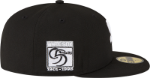 Picture of Chicago White Sox METALLIC LOGO SIDE-PATCH Black Fitted Hat by New Era