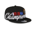 Picture of Denver Nuggets New Era 2023 NBA Finals Champions Locker Room 9FIFTY Snapback Hat - Black