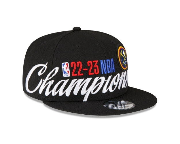 Picture of Denver Nuggets New Era 2023 NBA Finals Champions Locker Room 9FIFTY Snapback Hat - Black