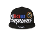 Picture of Denver Nuggets New Era 2023 NBA Finals Champions Locker Room 9FIFTY Snapback Hat - Black