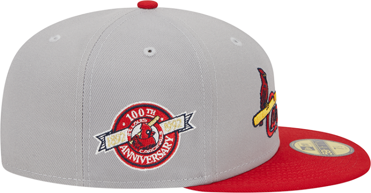 Men's St. Louis Cardinals New Era Gray Retro Jersey Script 59FIFTY Fitted Hat image 5