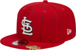 Picture of Men's St. Louis Cardinals New Era Red World Series Clip Pinstripe 9FIFTY Snapback Hat