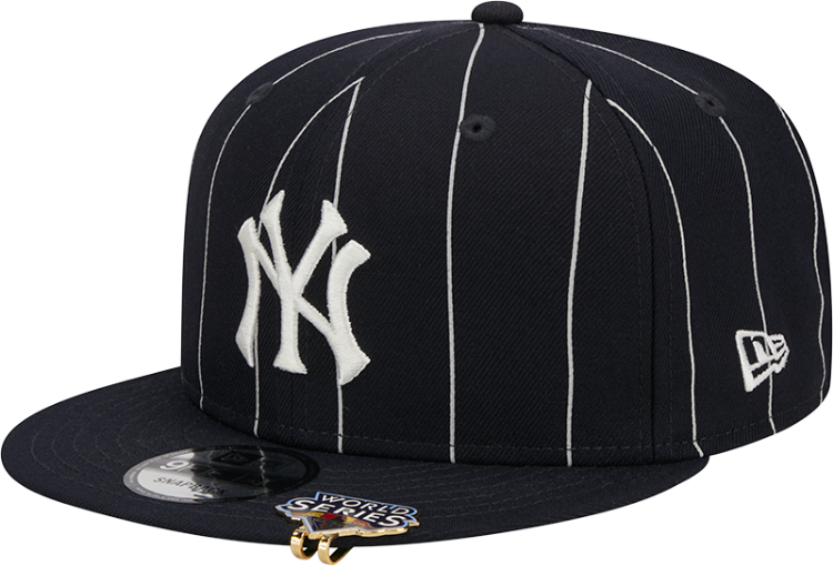 Men's New York Yankees New Era Navy 2009 World Series Clip Pinstripe 9FIFTY Snapback Hat side view