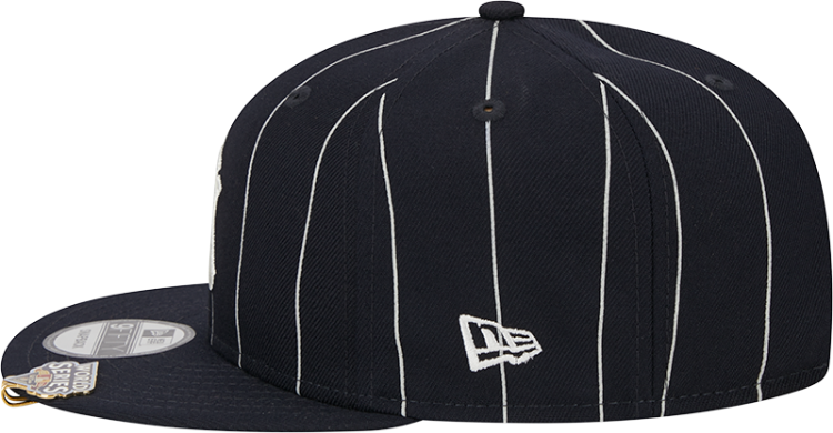Men's New York Yankees New Era Navy 2009 World Series Clip Pinstripe 9FIFTY Snapback Hat detail view