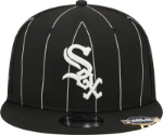 Picture of Men's Chicago White Sox New Era Black World Series Clip Pinstripe 9FIFTY Snapback Hat